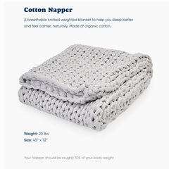 Bearaby Napper gros plan tricot mettant en évidence coton bio respirant