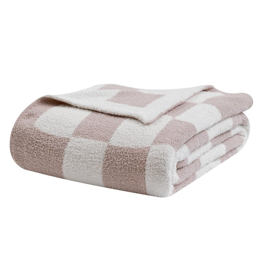 bearberry plaid face entier posé sur canapé pour confort immédiat