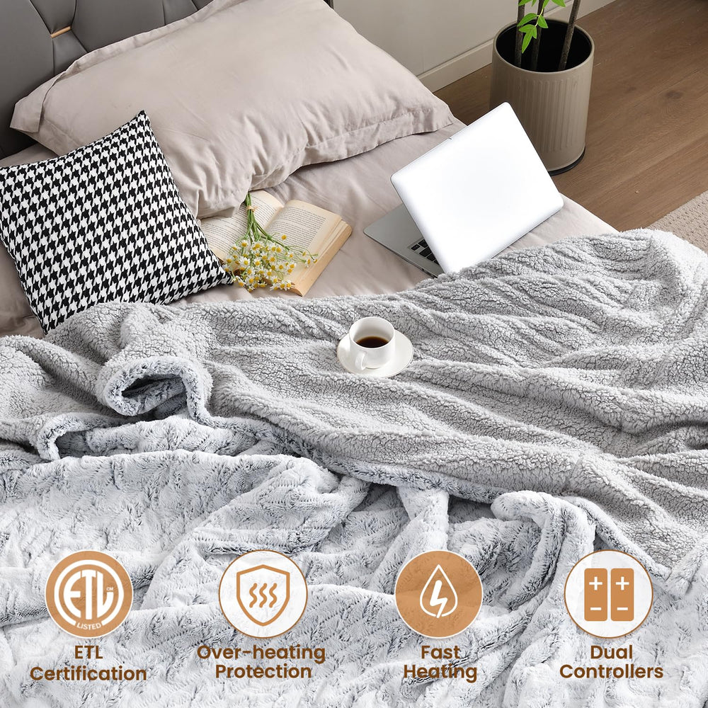 Bearhug plaid étalé sur lit king, couverture généreuse et enveloppante