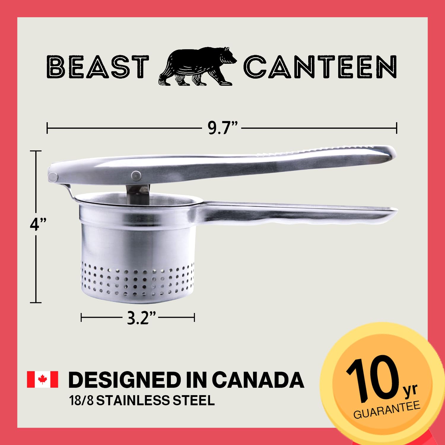 Beast Canteen gros plan de la grille percée pour purées lisses sans grumeaux