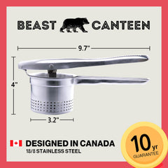 Beast Canteen gros plan de la grille percée pour purées lisses sans grumeaux