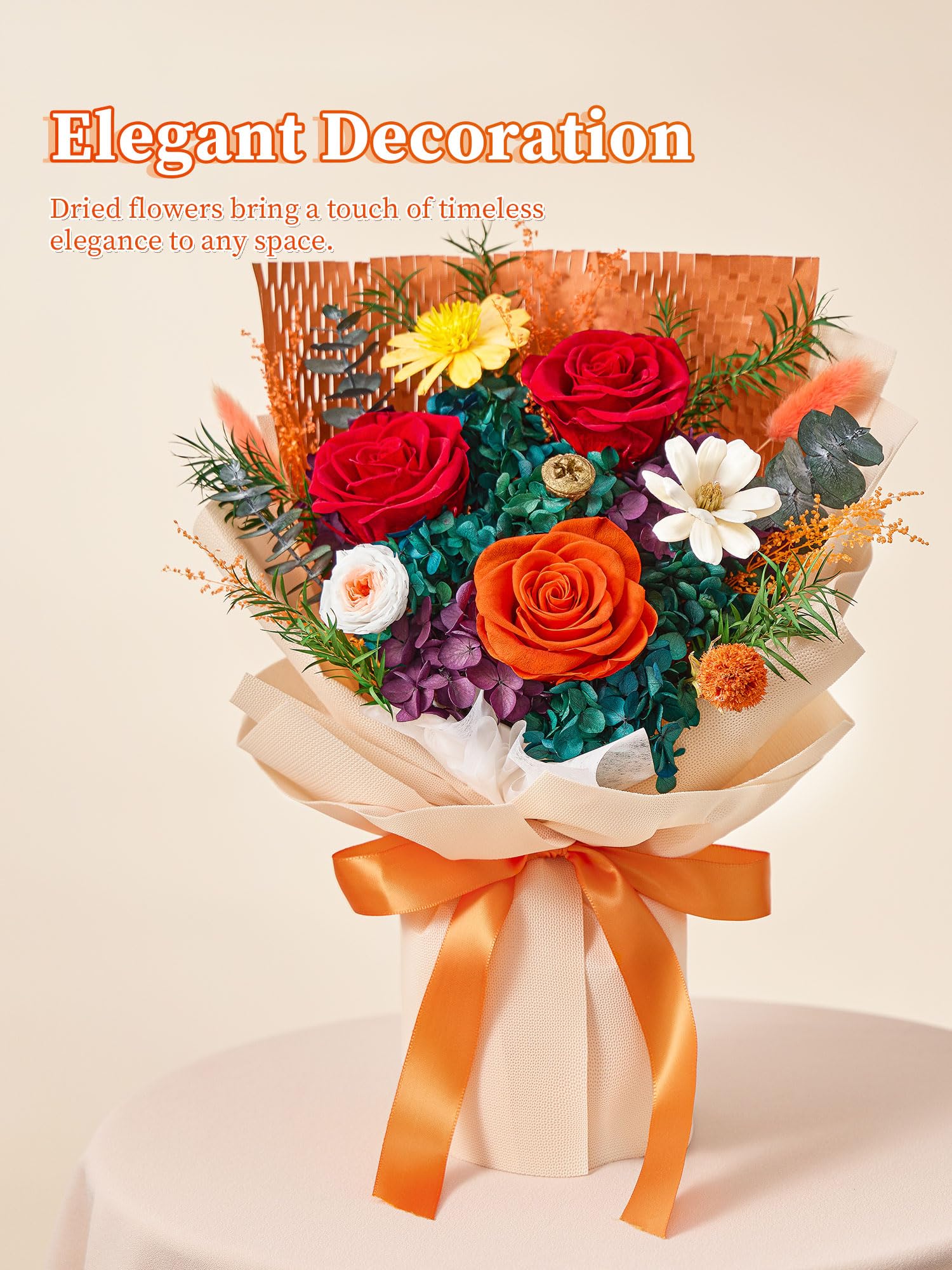 Beaulasting Roses bouquet en vase décorant une table apportant chaleur