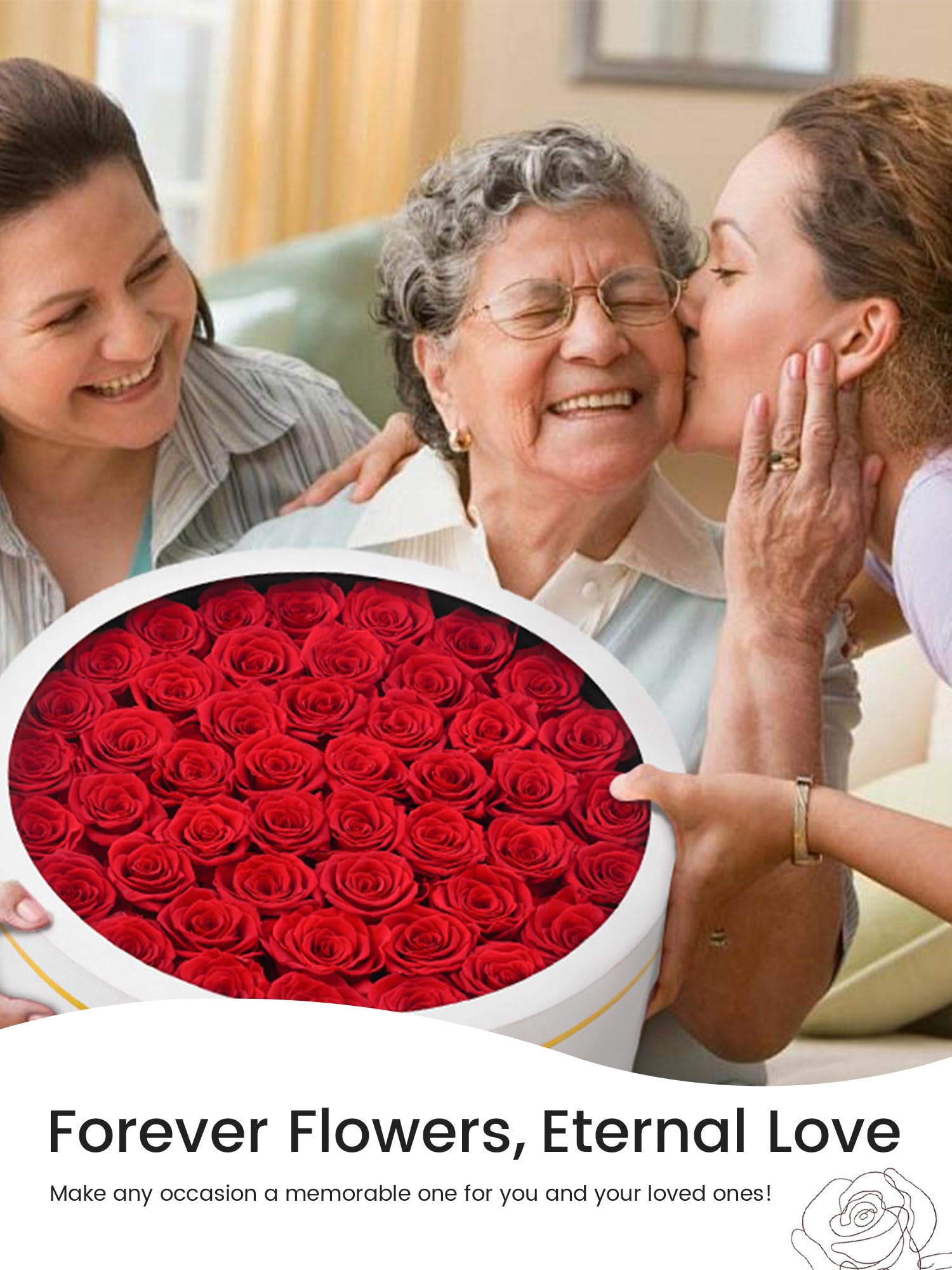Beaulasting Roses gros plan pétales rouges, texture naturelle et couleur préservée