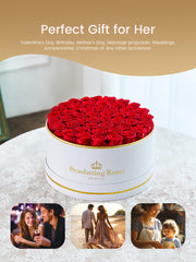 Beaulasting Roses boîte posée sur table, décoration durable pour intérieur