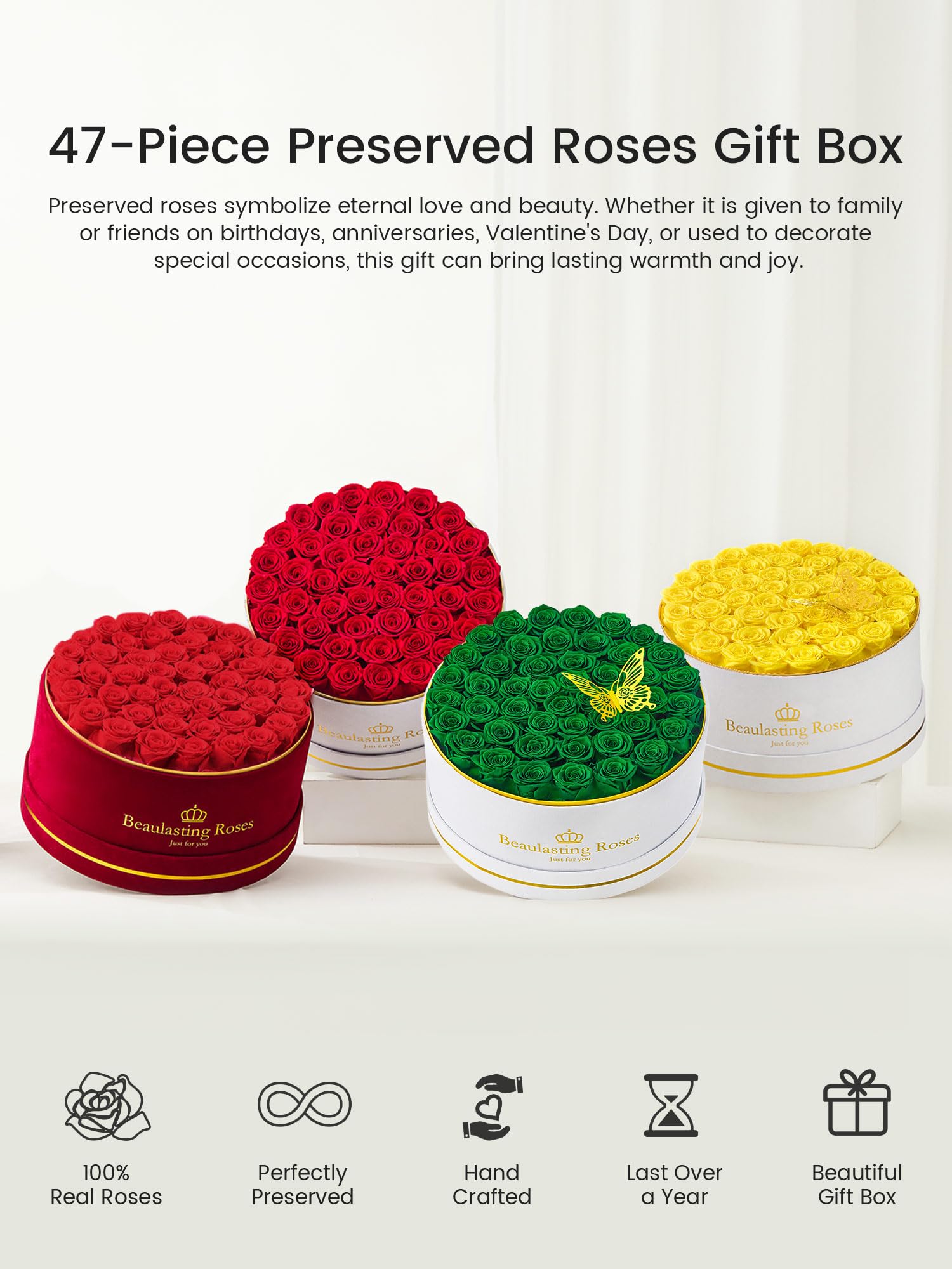 Beaulasting Roses emballage cadeau soigné, protection pendant la livraison