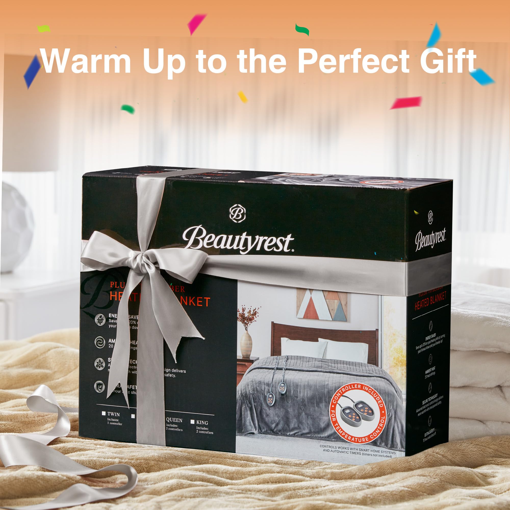 Beautyrest couverture sur lit double, chaleur ciblée pour deux personnes