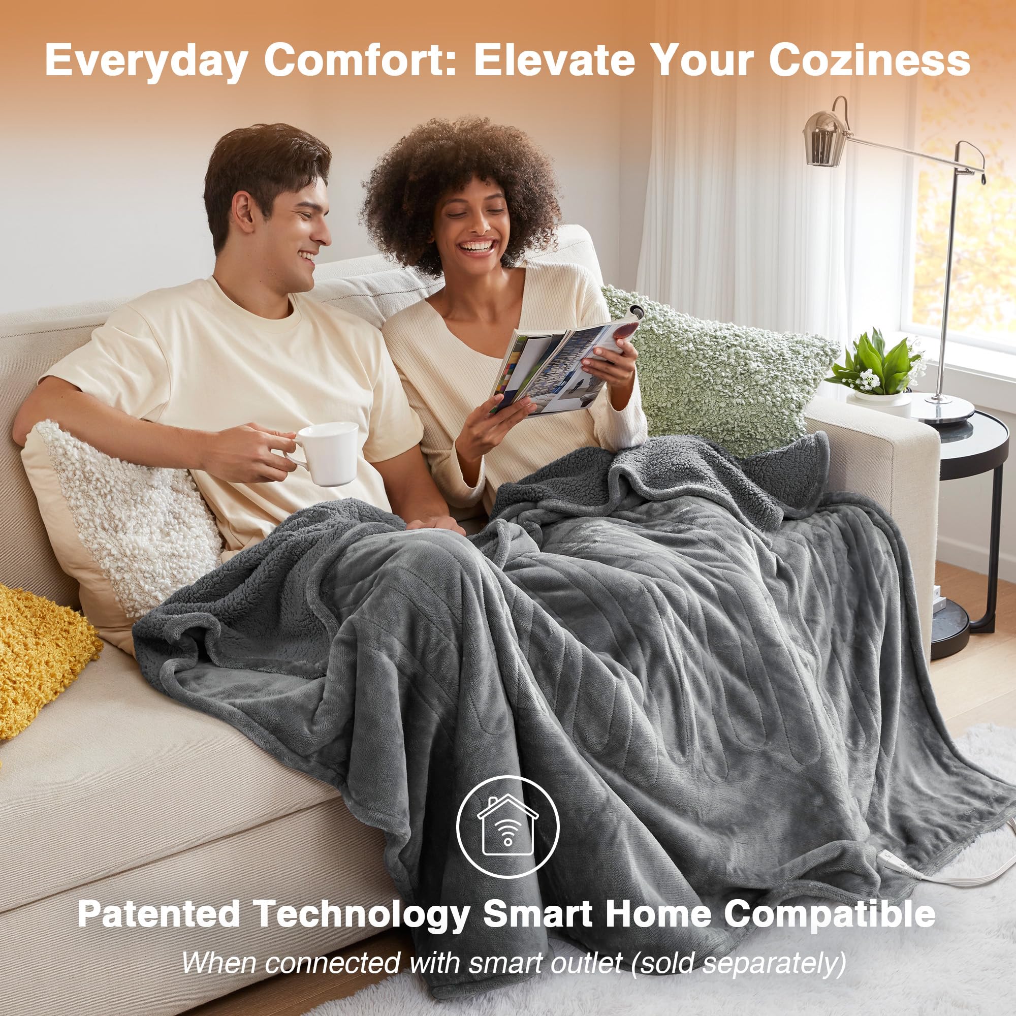 Beautyrest sherpa réversible, chaleur et moelleux supplémentaires visibles