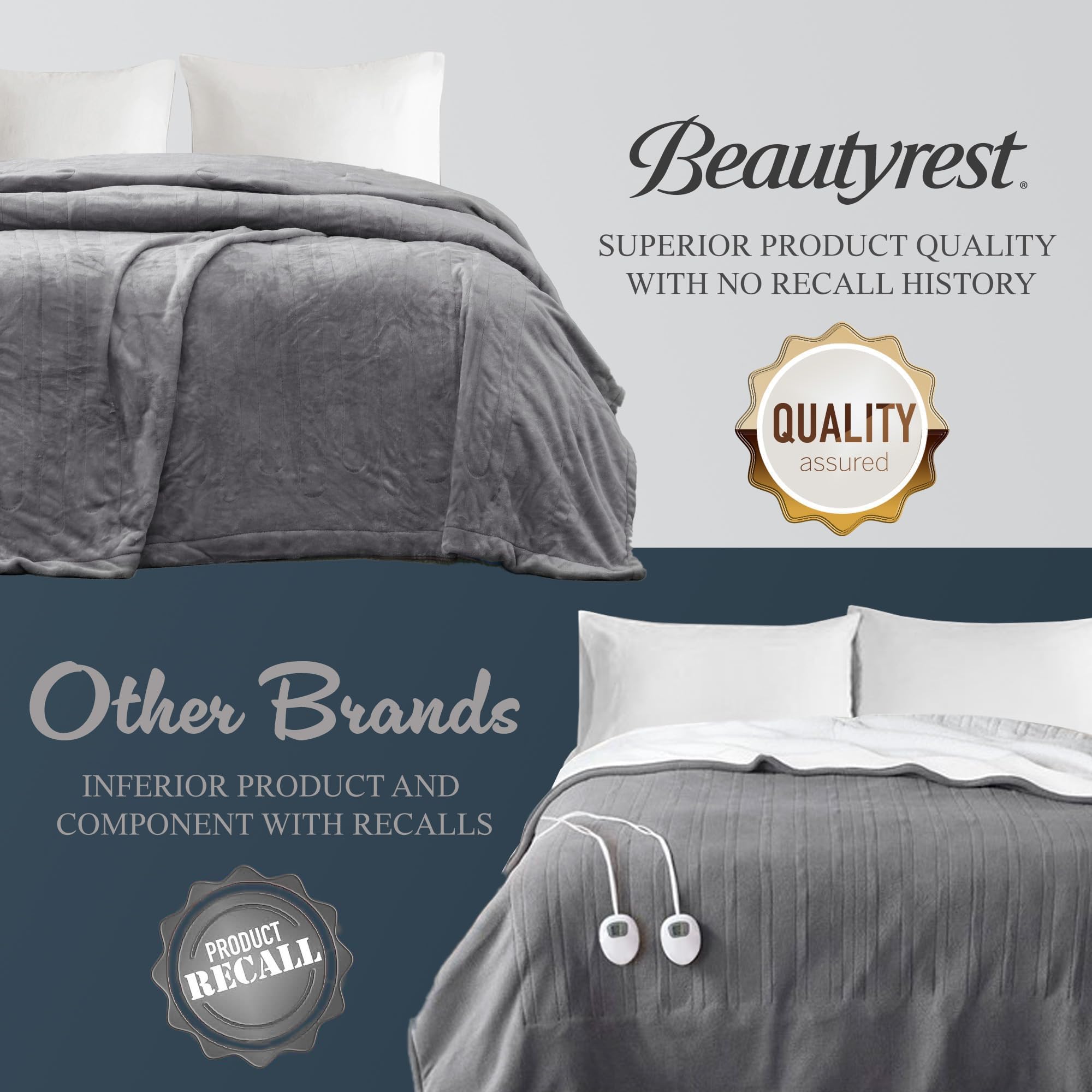 Beautyrest couverture posée sur lit, aspect chaleureux et invitant
