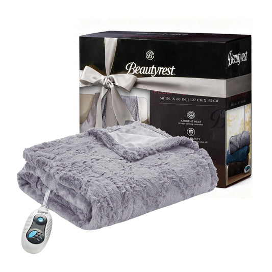 Beautyrest plaid chauffant face avant montrant finition ogee et confort