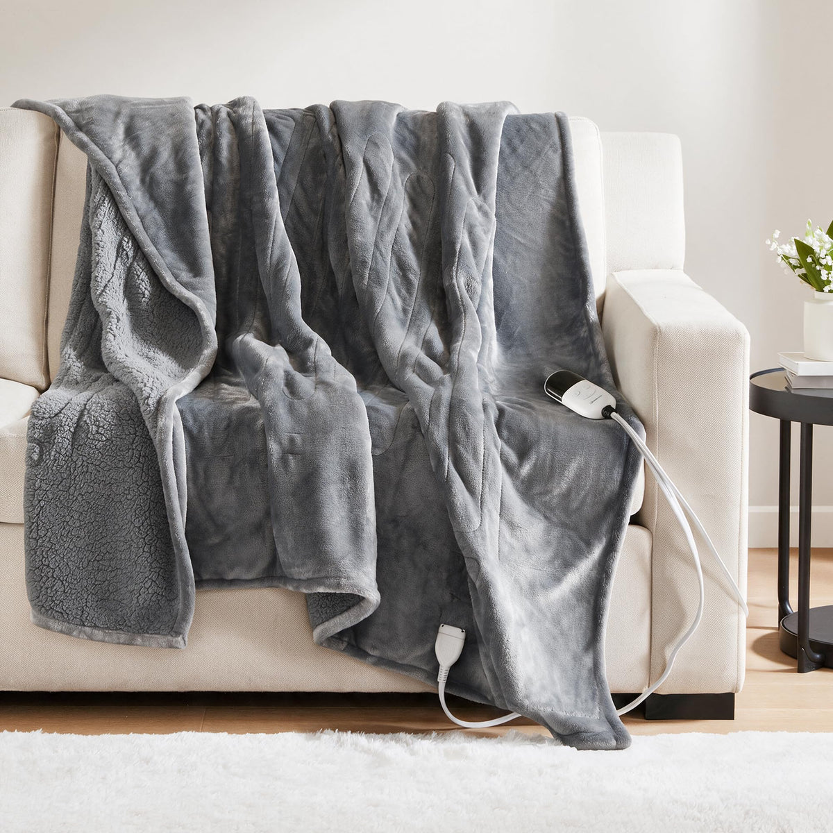Beautyrest plaid chauffant recto microlight offrant douceur et confort ciblé