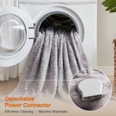 Beautyrest plaid en usage sur canapé apportant chaleur réconfortante