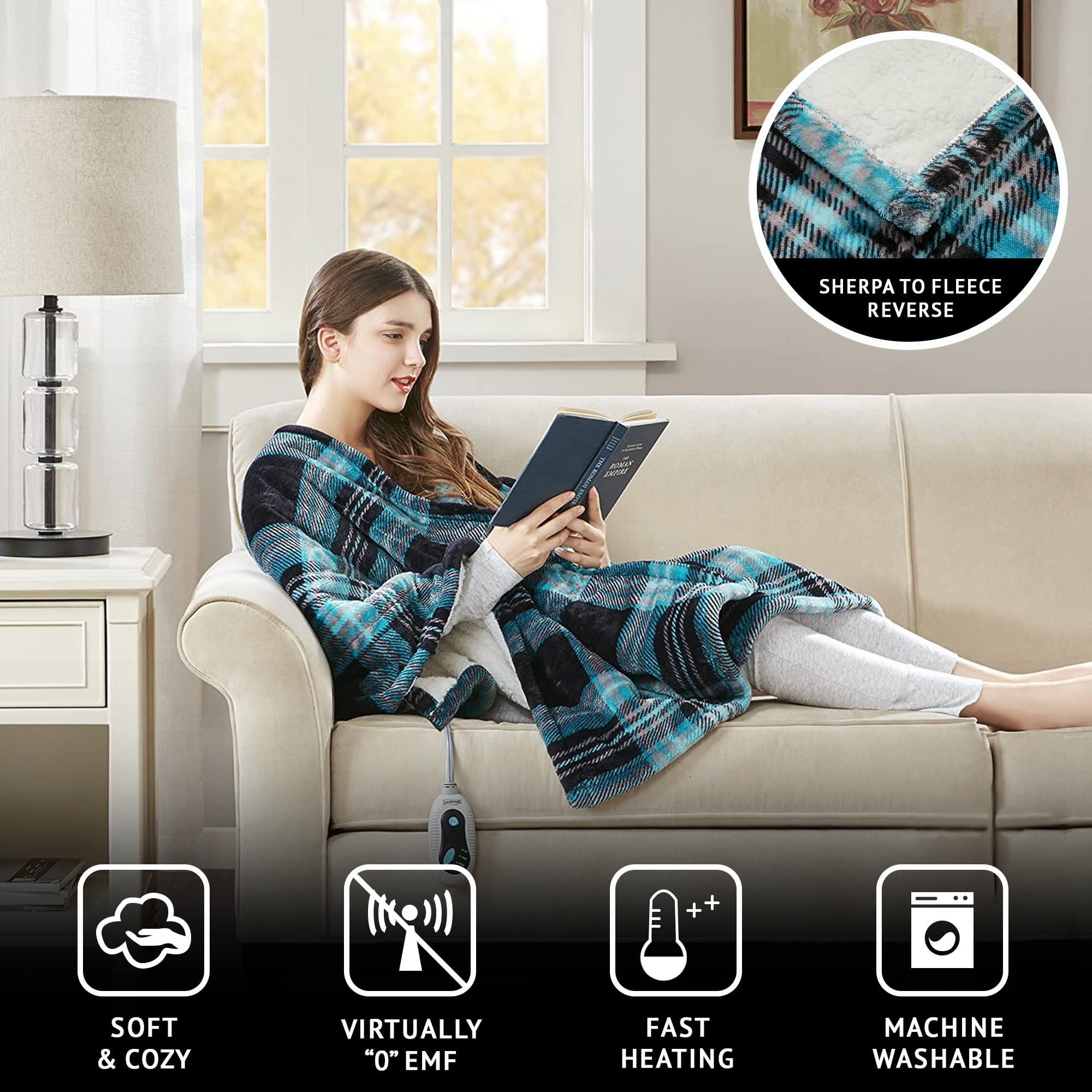 Beautyrest plaid plié prêt à offrir, packaging soigné et cadeau pratique