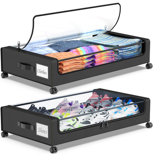 Beborxue face avant du bac sous-lit montrant le couvercle et le style discret
