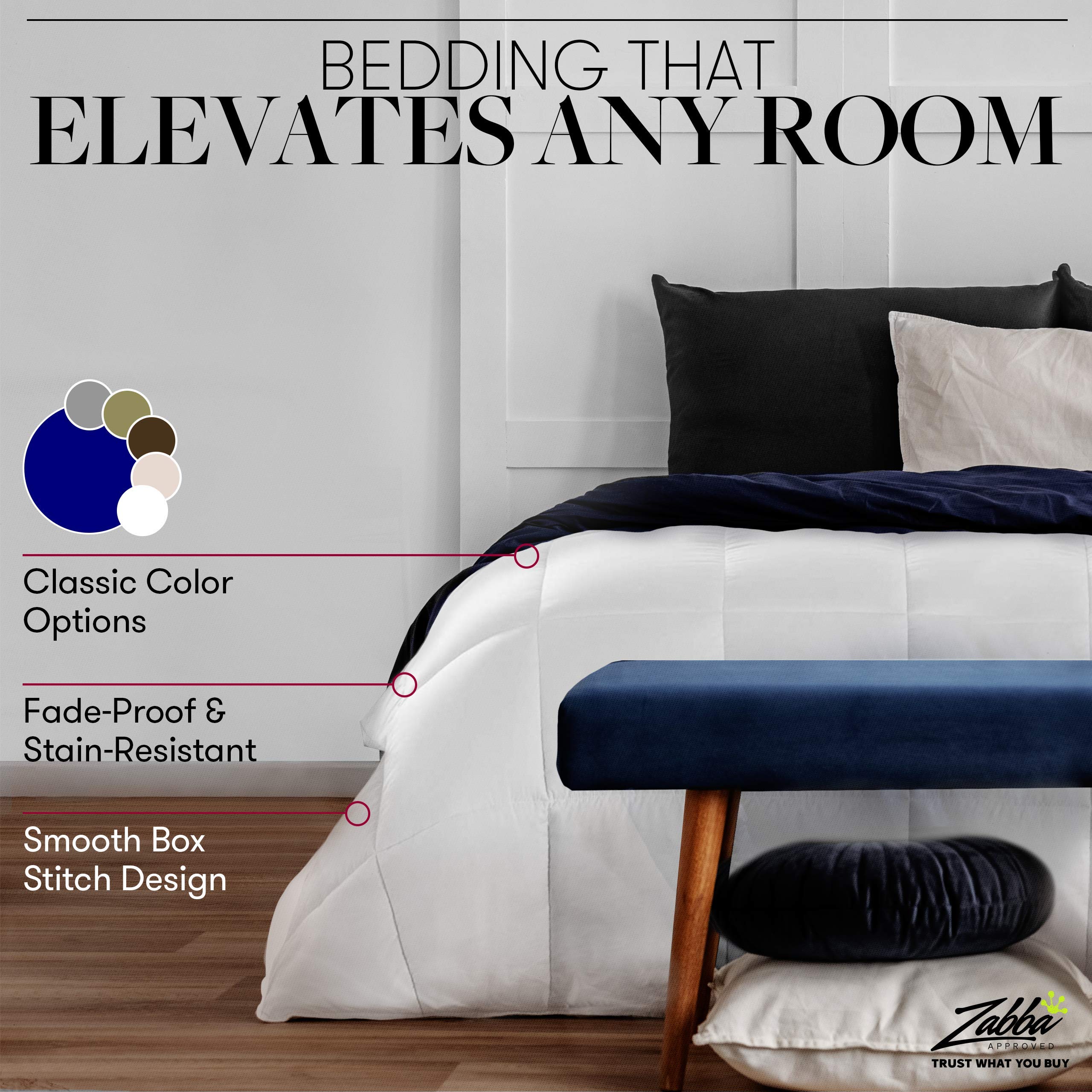 Beckham Luxury Linens comparaison d'échelle Full/Queen montrant retombée généreuse
