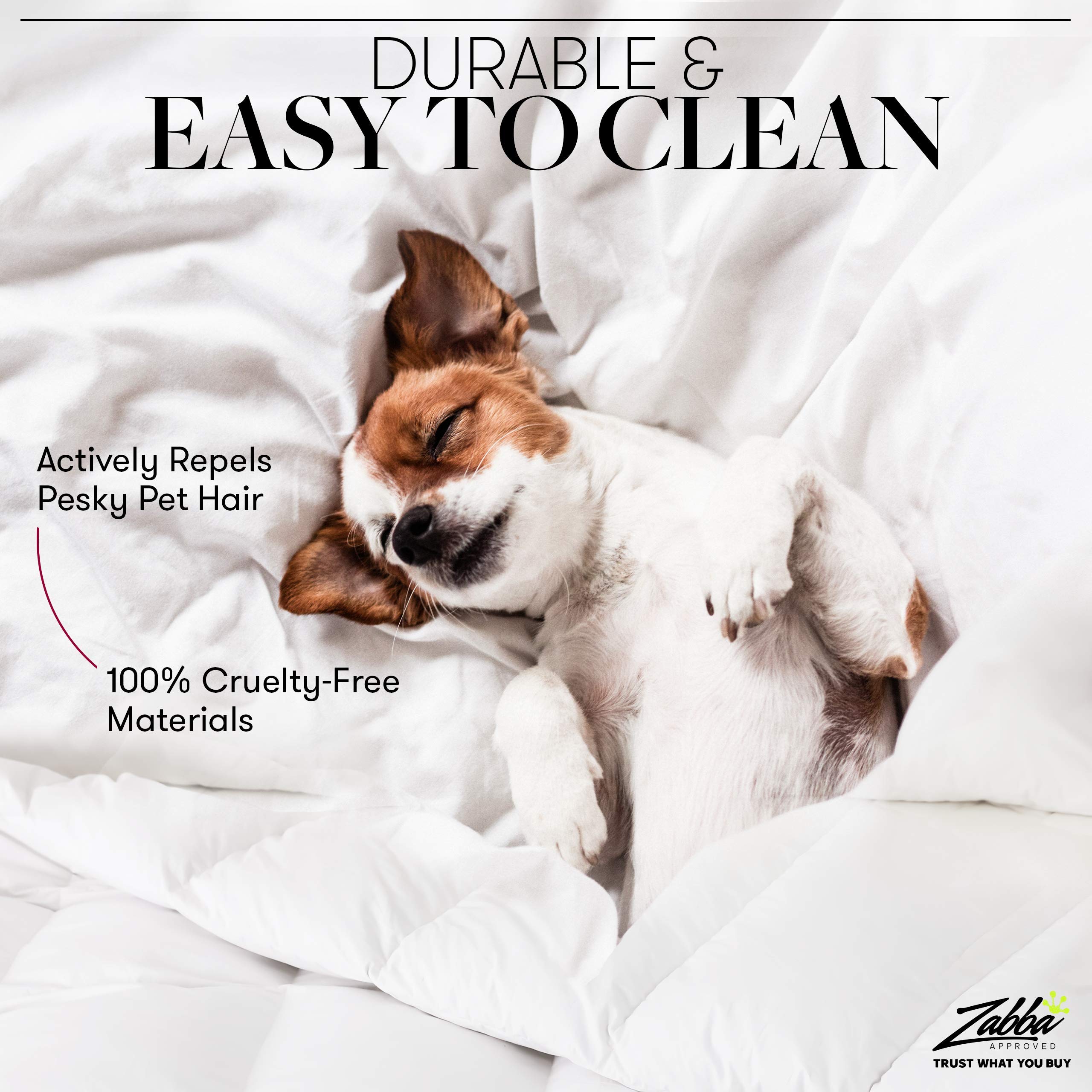 Beckham Luxury Linens étiquette matière et soin montrant qualité et instructions pratiques