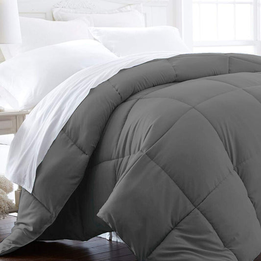 Beckham Luxury Linens couette face entière ardoise montrant finition et confort