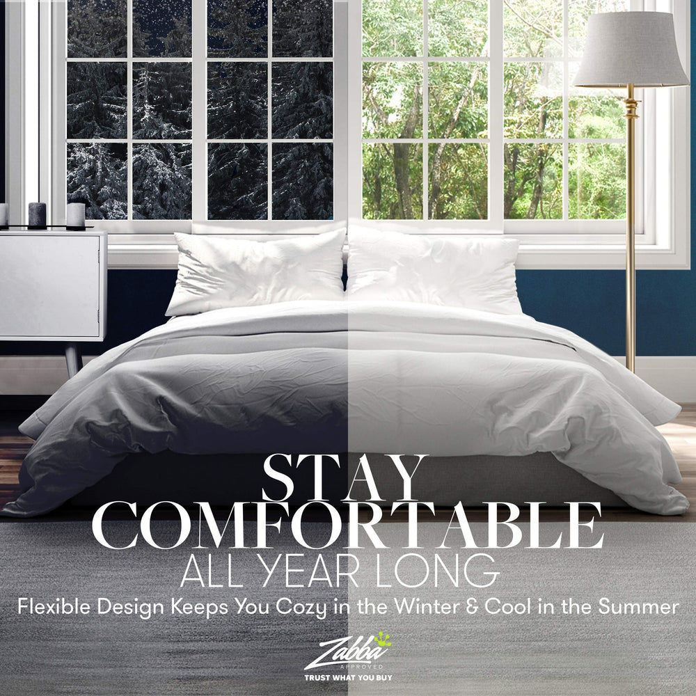 Beckham Luxury Linens couette en situation sur lit démontrant apparence élégante