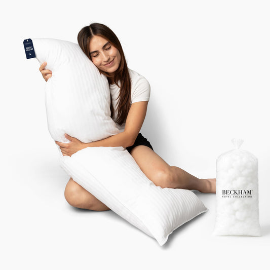 Beckham Hotel Collection vue face du coussin corps, confort hôtelier immédiat