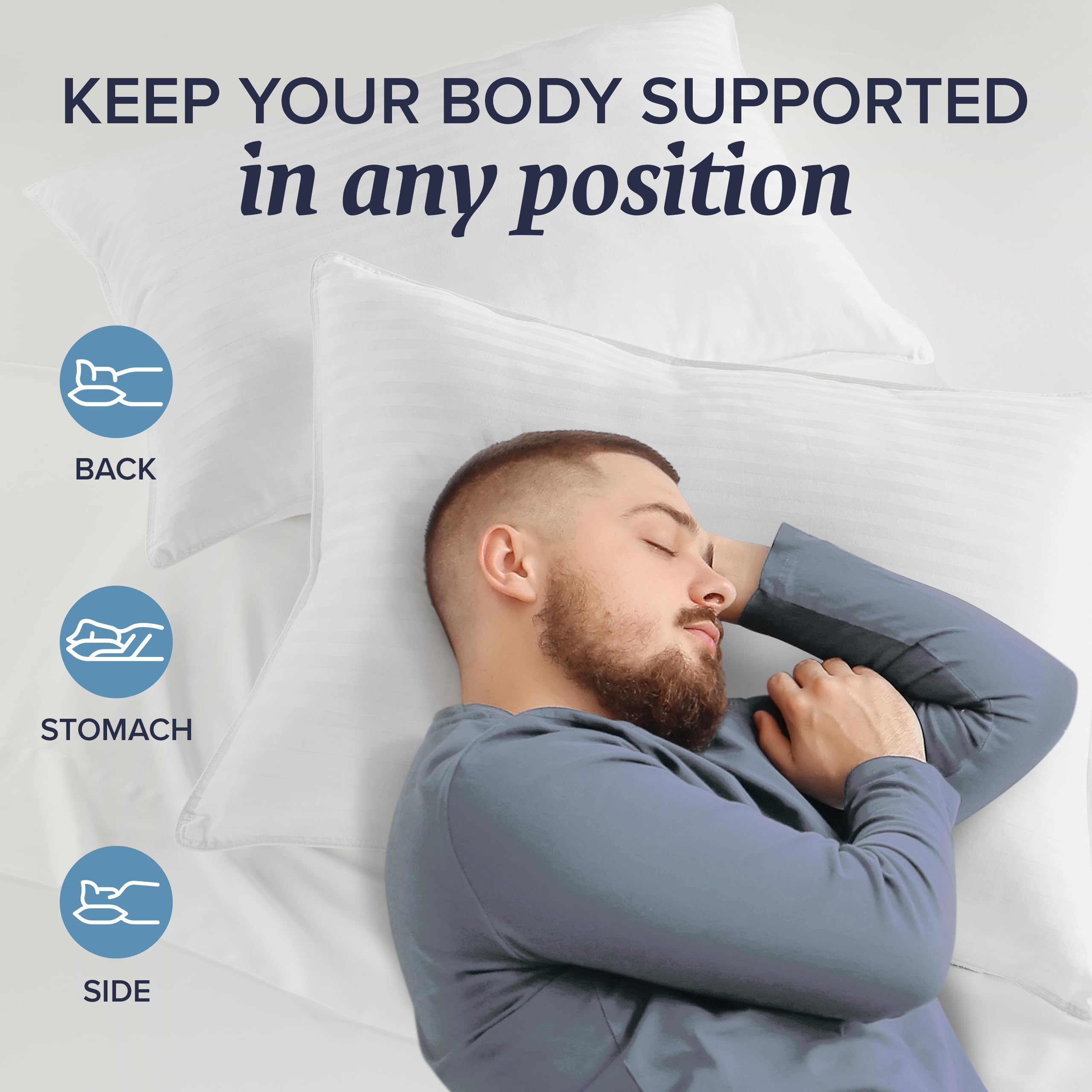 Beckham Hotel Collection oreiller en position latérale pour support cervical optimal