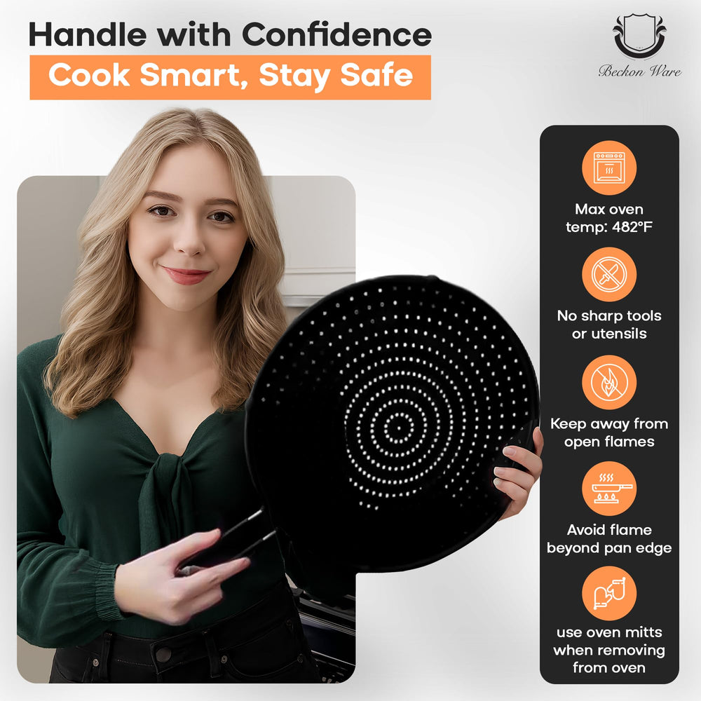 Beckon Ware comparaison de taille pour poêles jusqu'à 33 cm pratique