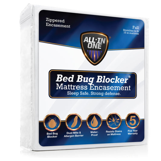 Bed Bug Blocker emballage avant montrant la housse et ses bénéfices