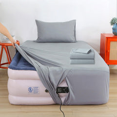 Bedecor vue avant de l'ensemble Twin gris montrant un lit gonflable présentable