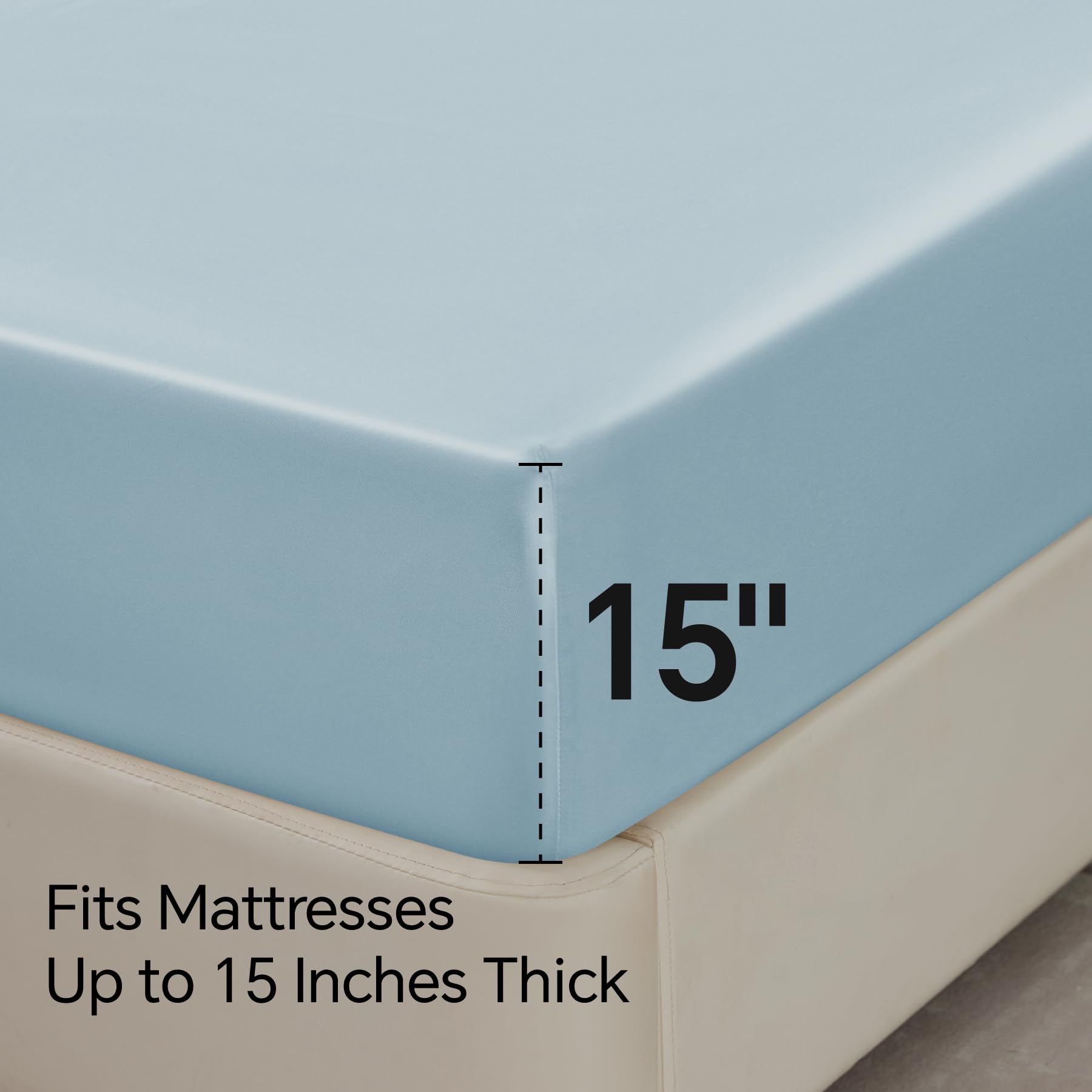 BEDELITE draps posés près d'un matelas pour évaluer taille