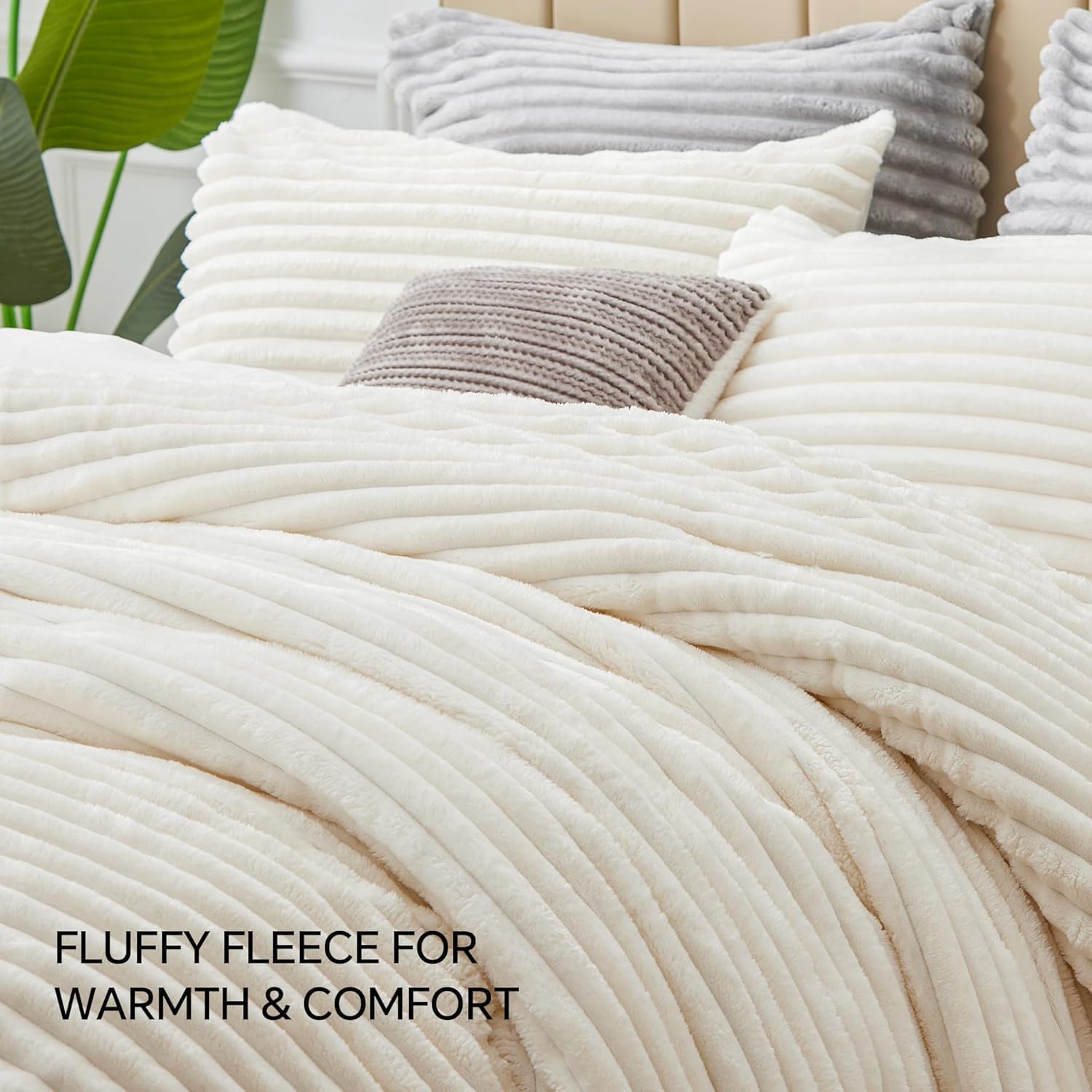 BEDELITE comparaison taille sur lit Queen montrant couverture oversize