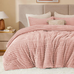 BEDELITE vue avant de la couette rose dusty offrant un rendu élégant et chaleureux