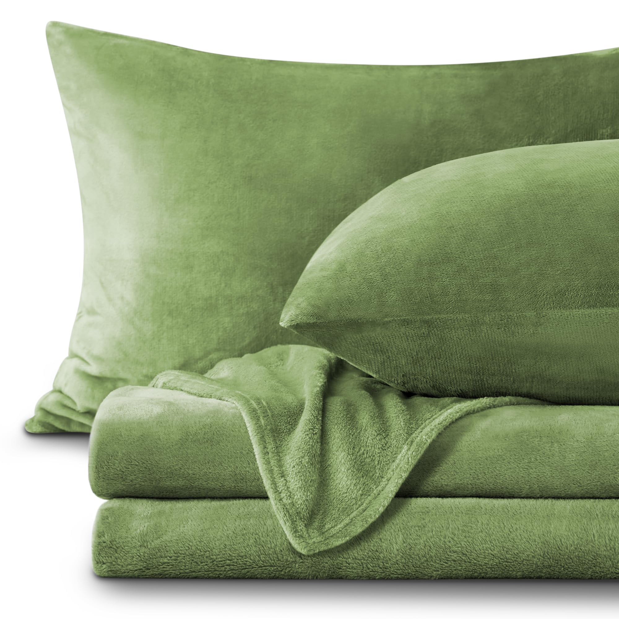 BEDELITE ensemble de draps Queen vert présenté sur lit, confort et chaleur