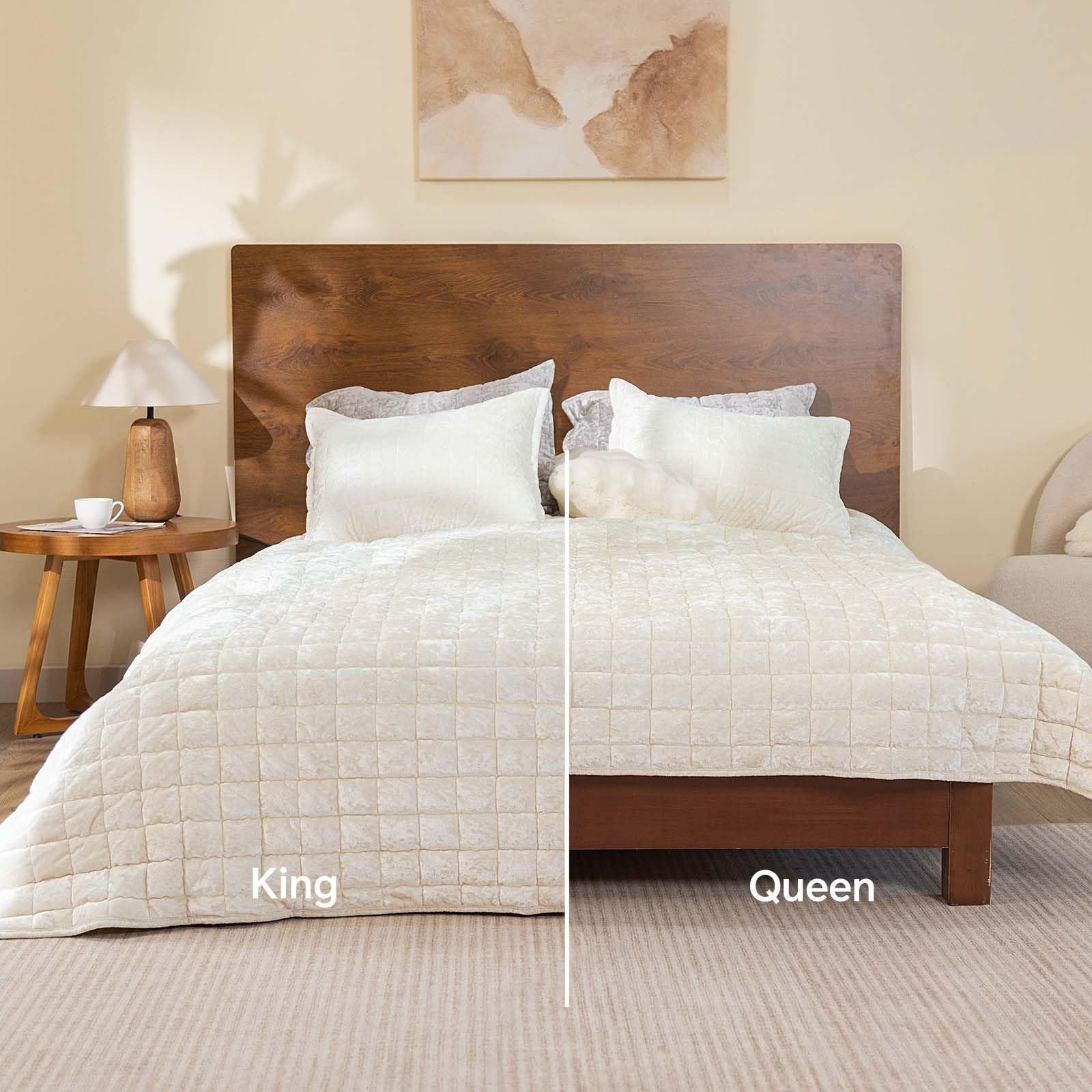 BEDELITE taille comparative montrant tombant adapté pour lit king