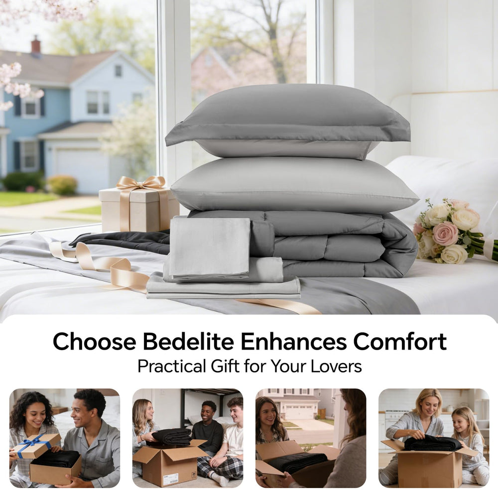 BEDELITE couette réversible dépliée montrant les deux faces pour changer d'ambiance