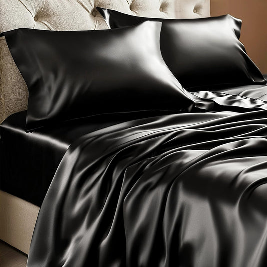 BEDELITE vue avant parure satin noir présentant élégance et finition