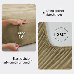 BEDELITE deux taies d'oreiller camel offrant douceur durable