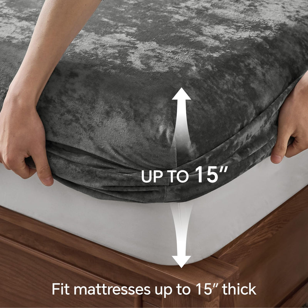 BEDELITE drap-housse taille Queen sur matelas illustrant l'ajustement profond