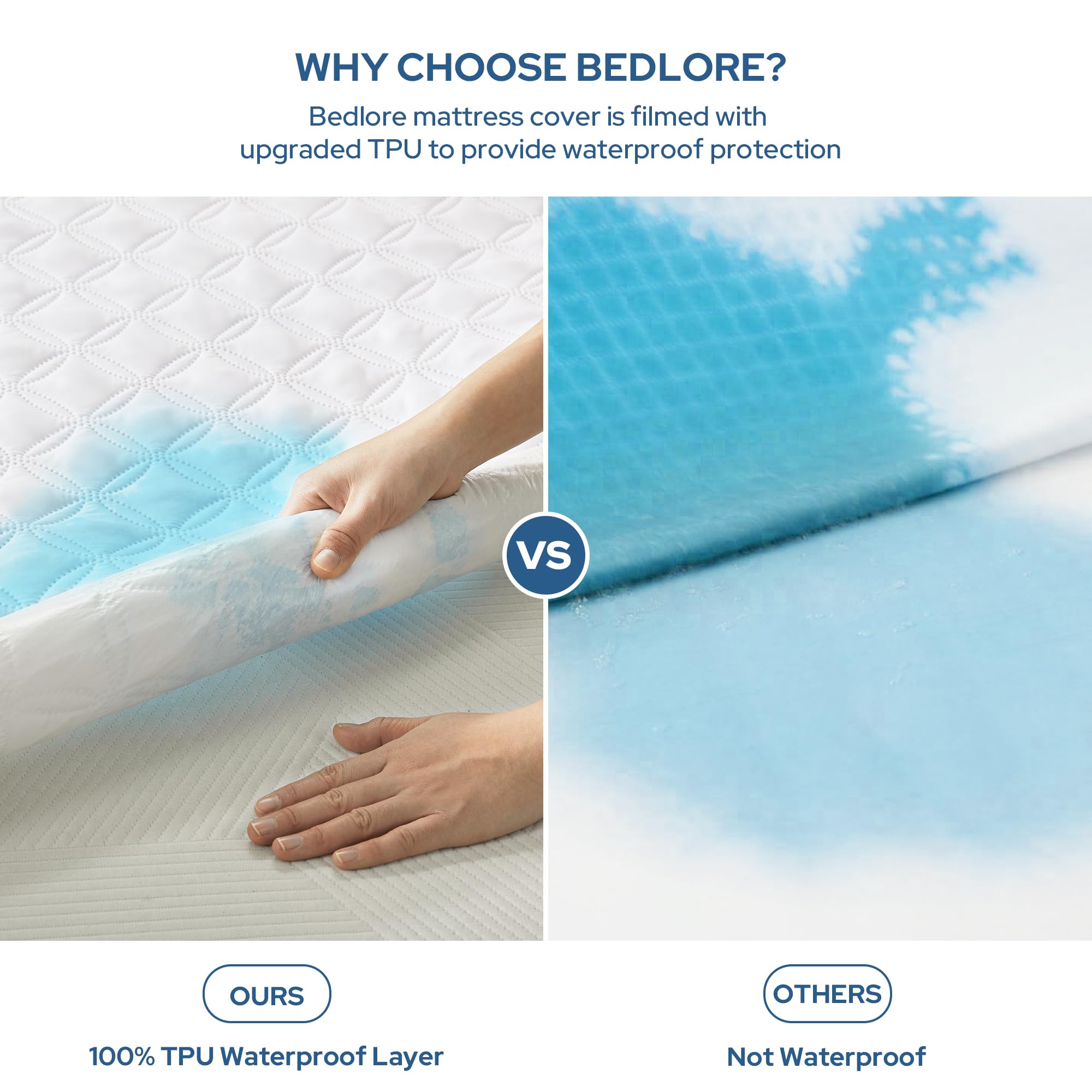 BEDLORE gros plan microfibre doux illustrant confort et douceur améliorée