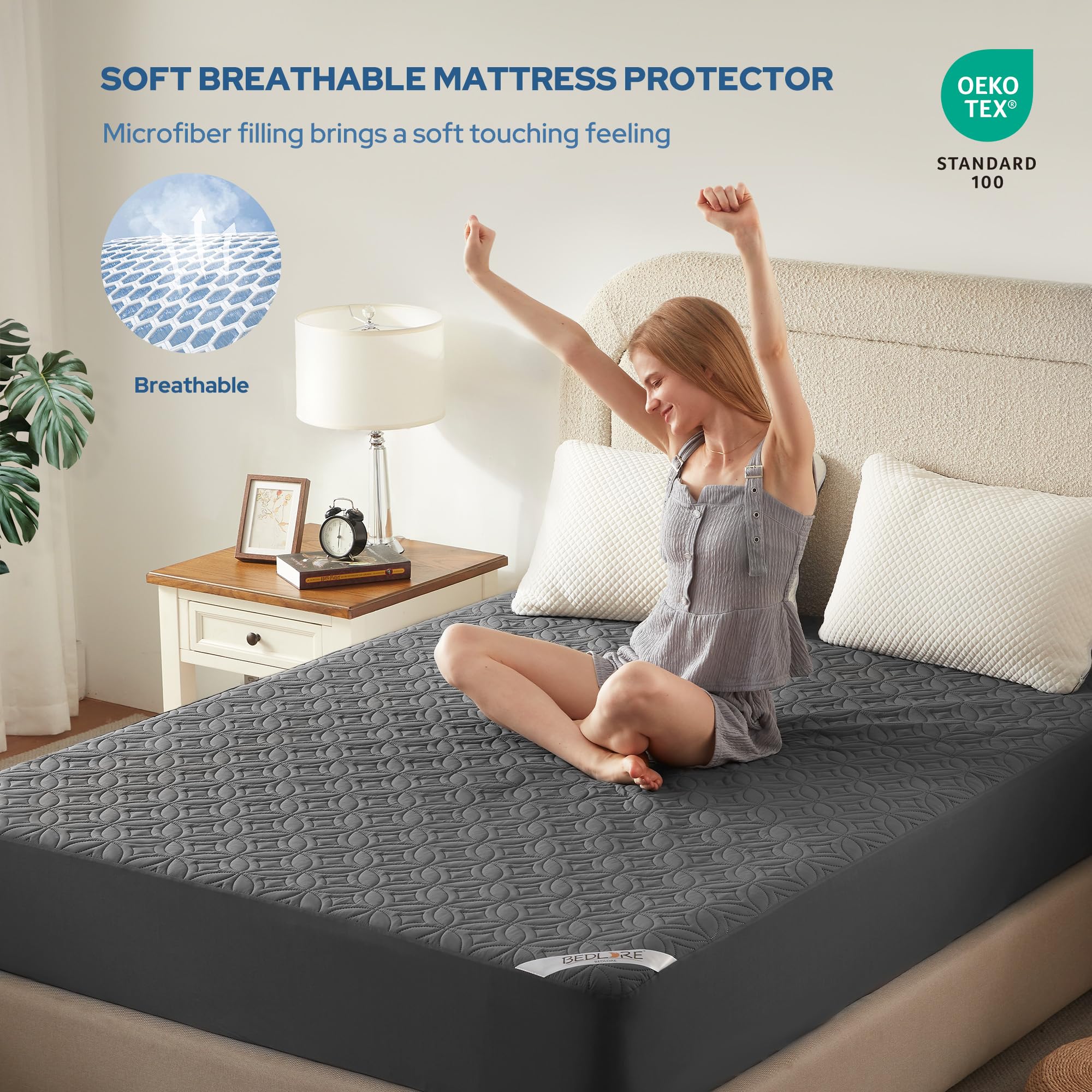 BEDLORE jupe élastique profonde, tenue sécurisée pour matelas épais