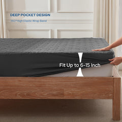 BEDLORE protection posée sur matelas Twin, barrière imperméable visible