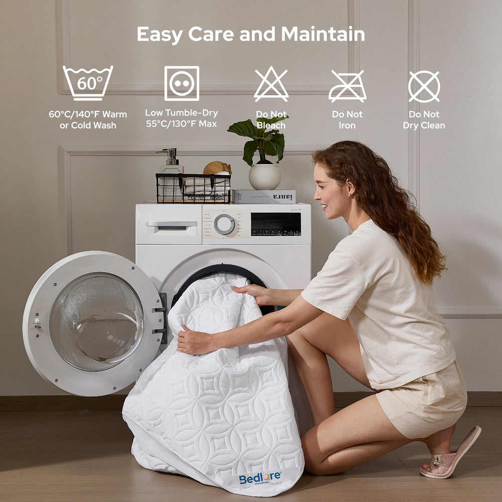 BEDLORE comparaison montrant ajustement sur matelas épais jusqu'à 18 pouces