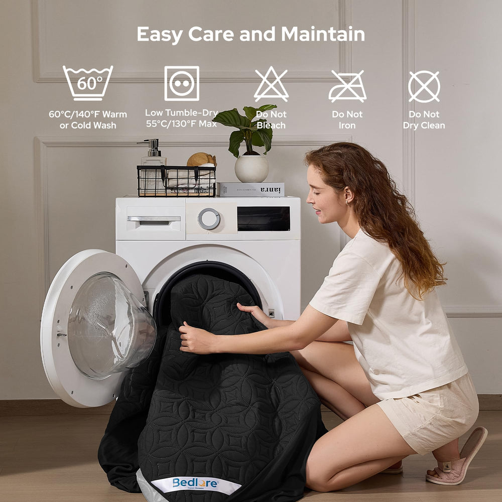 BEDLORE comparaison d'échelle montrant ajustement sur matelas épais