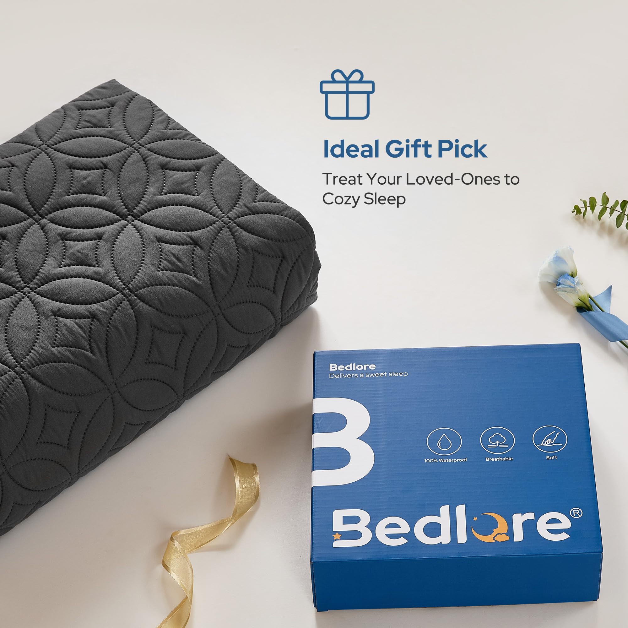 BEDLORE protège-matelas en situation sur lit, confort silencieux et protection intégrale