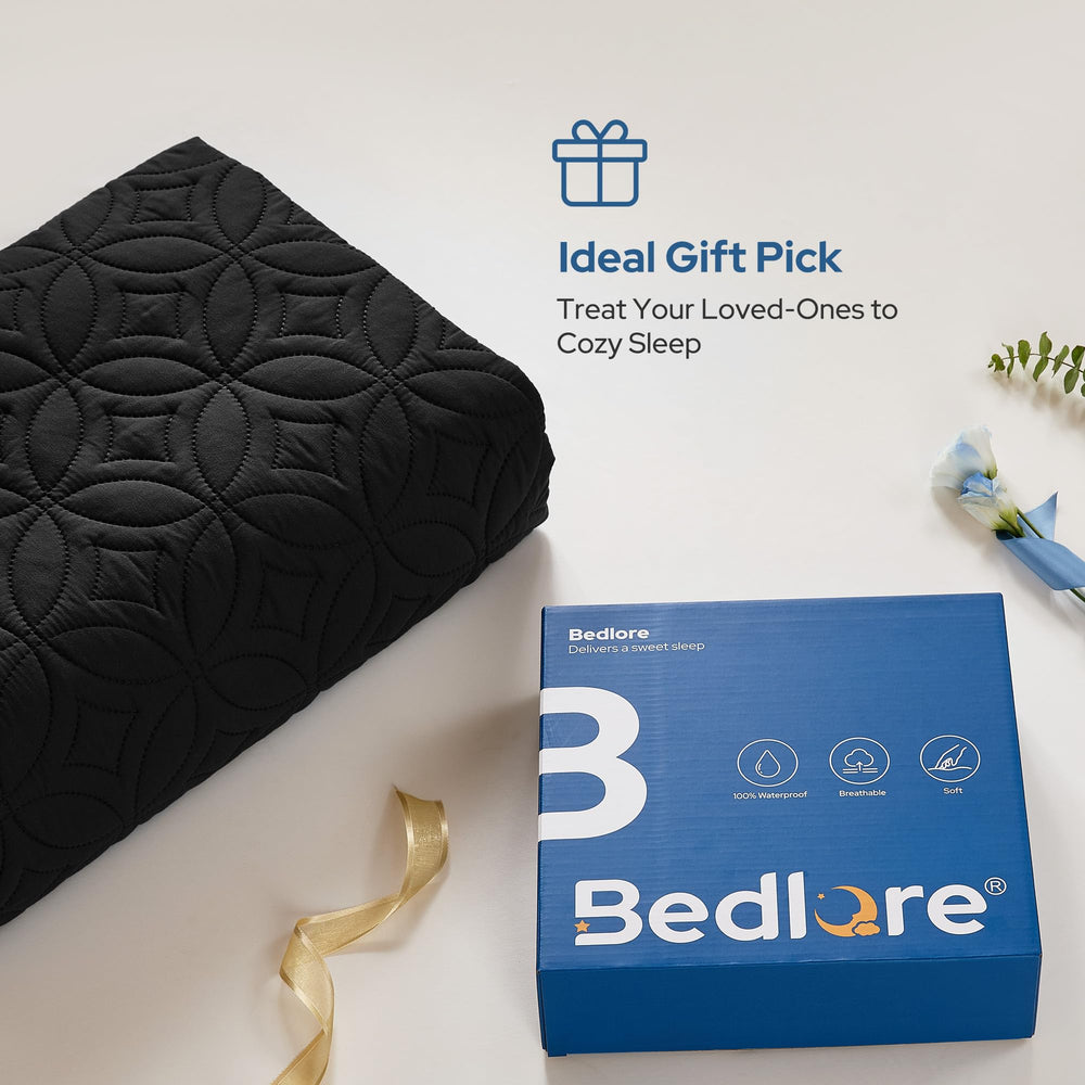 BEDLORE protège-matelas posé sur lit fait pour aspect discret et doux