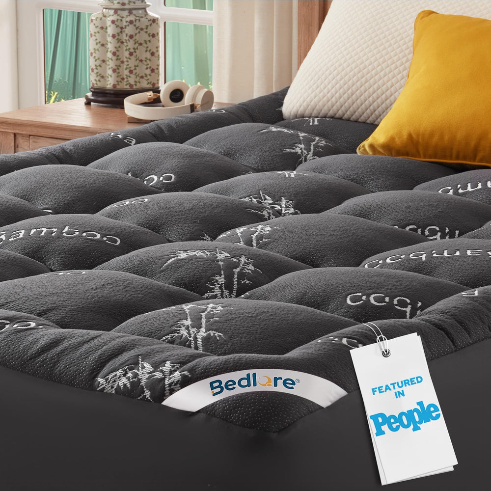 BEDLORE surmatelas full face avant montrant la surface moelleuse et un lit transformé