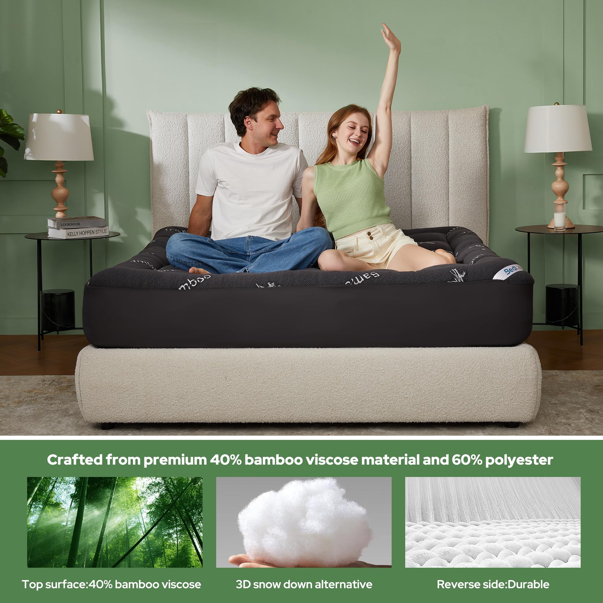 BEDLORE tissu viscose bambou gros plan pour une surface douce et respirante