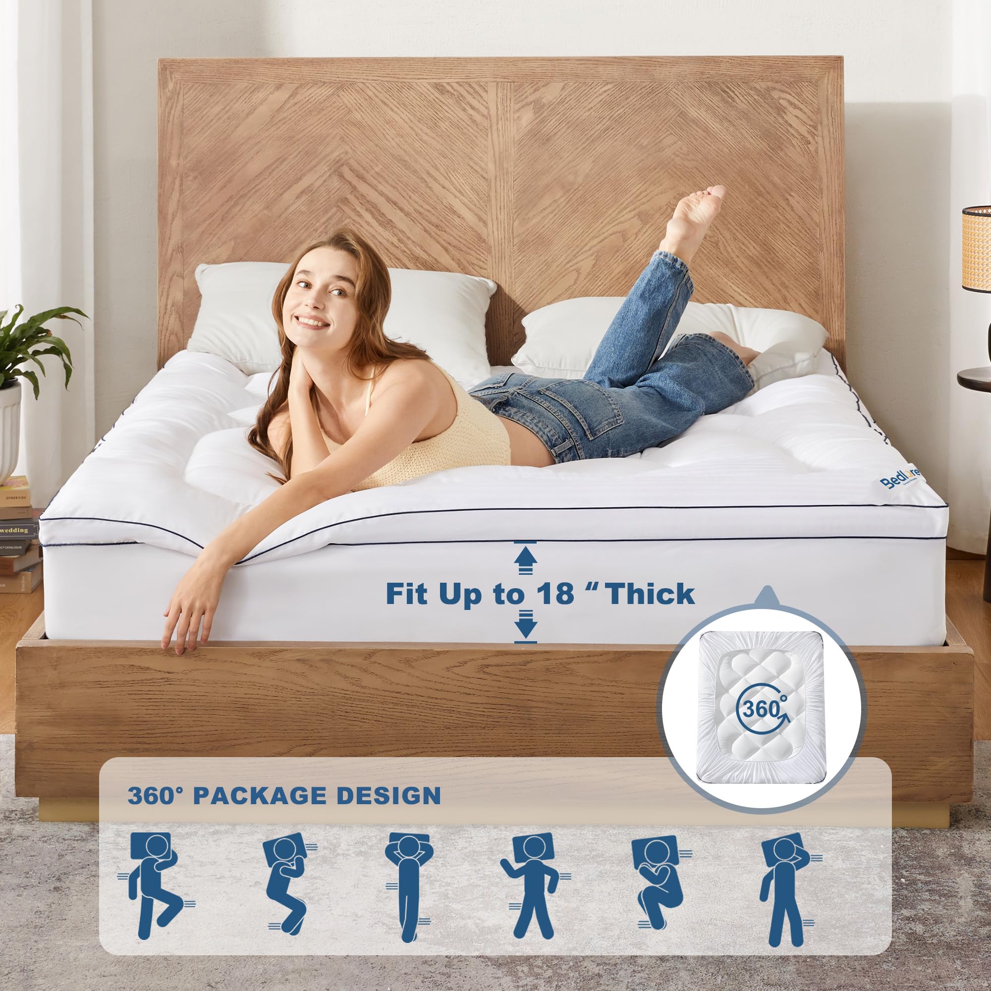 BEDLORE texture de la housse polyester montrant douceur et toucher agréable