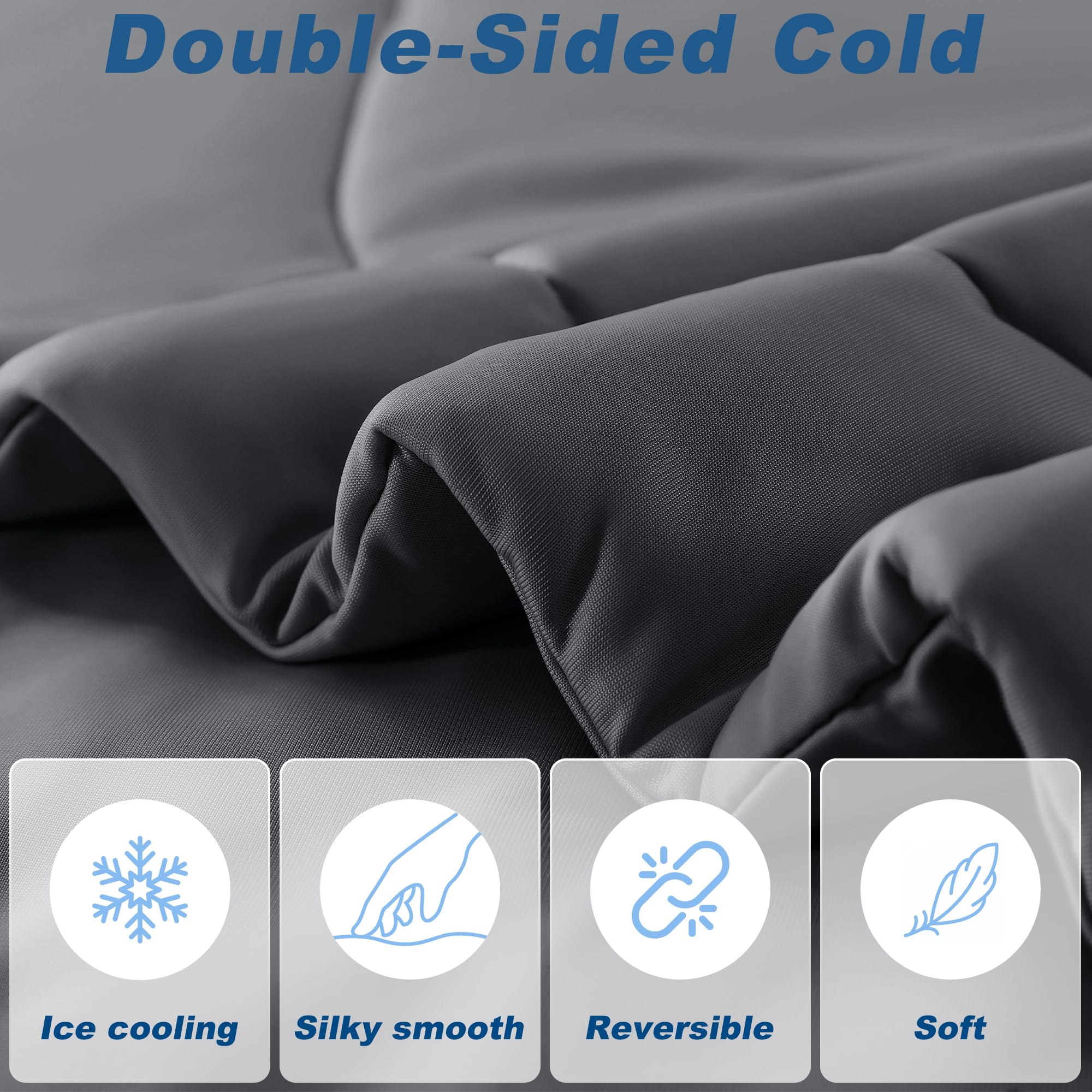 bedsmile couette réversible montrant les deux faces et effet rafraîchissant