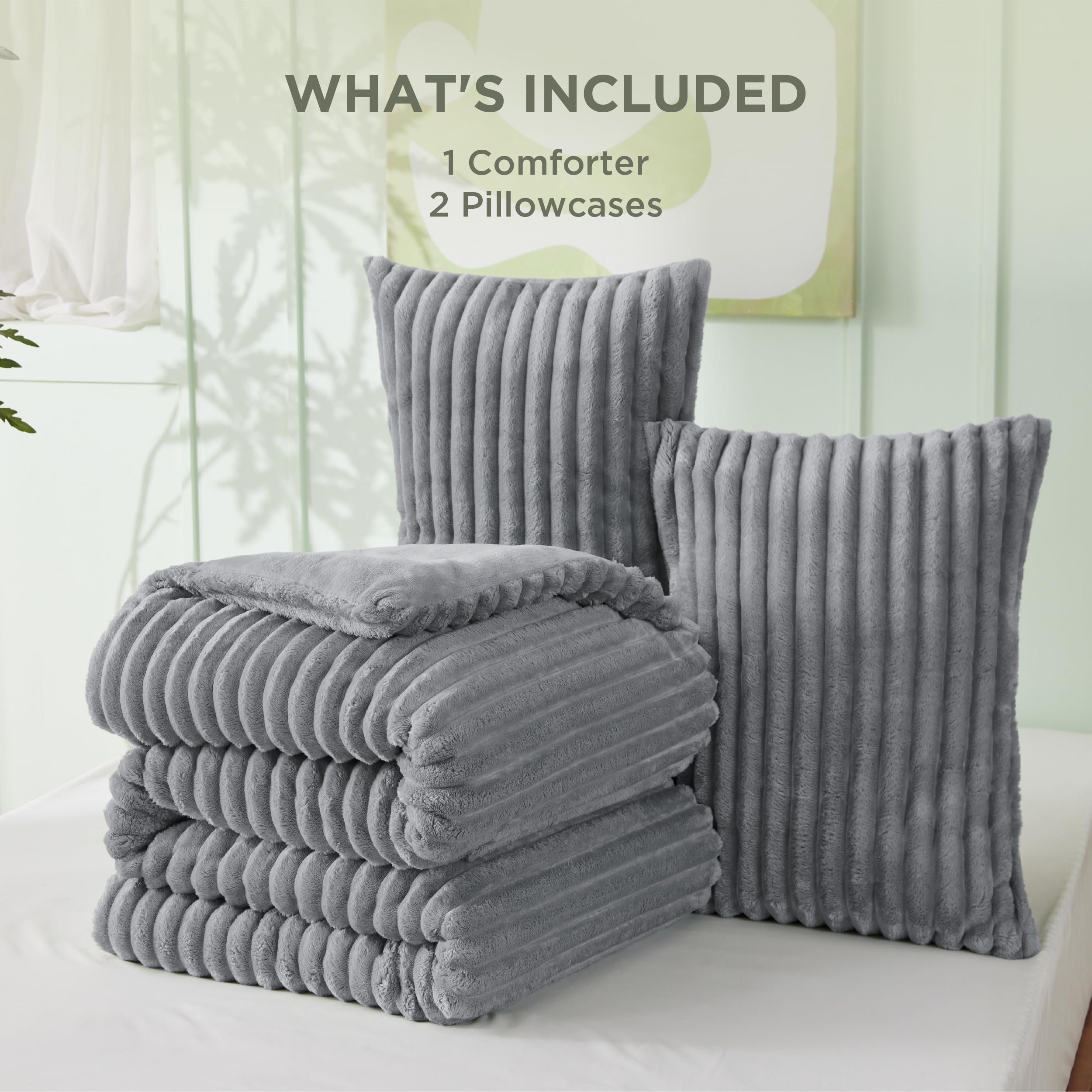 Bedsure ambiance chambre gris montrant intégration décorative apaisante