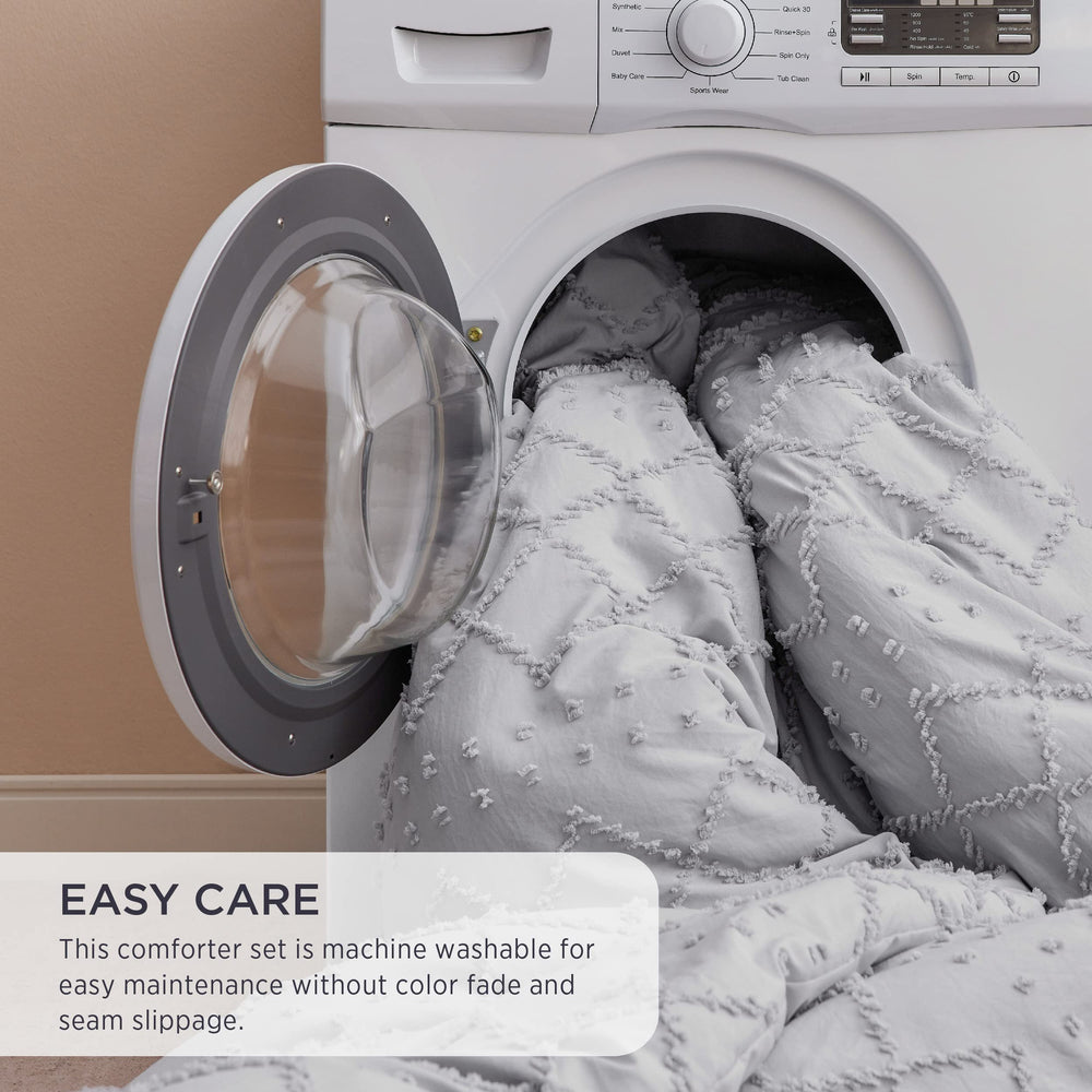 Bedsure détails couture démontrant durabilité et tenue au lavage