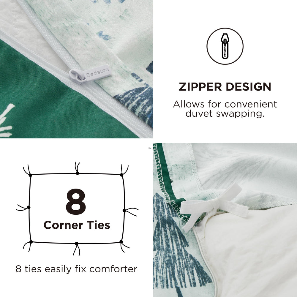 Bedsure attaches d'angle intérieures sécurisant l'insert pour un maintien sans plis