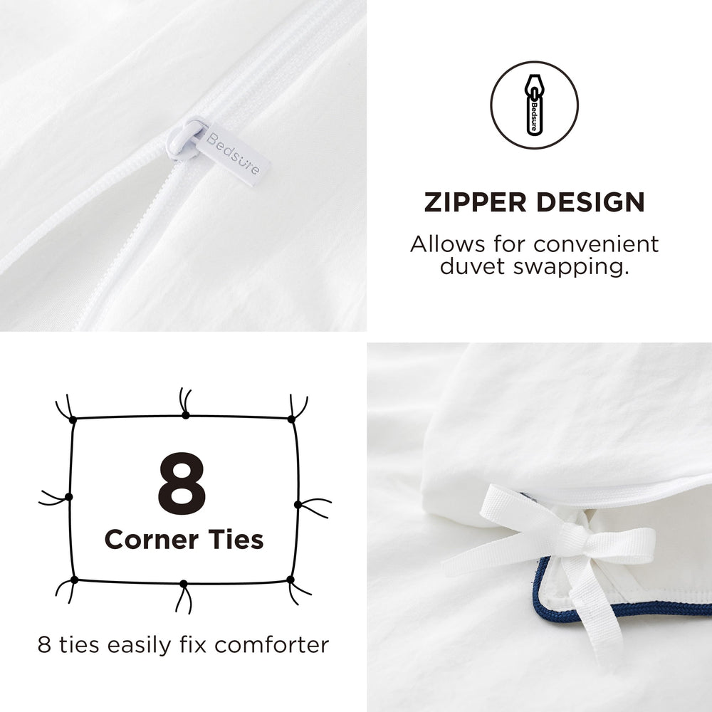 Bedsure attaches intérieures aux coins pour empêcher le duvet de glisser